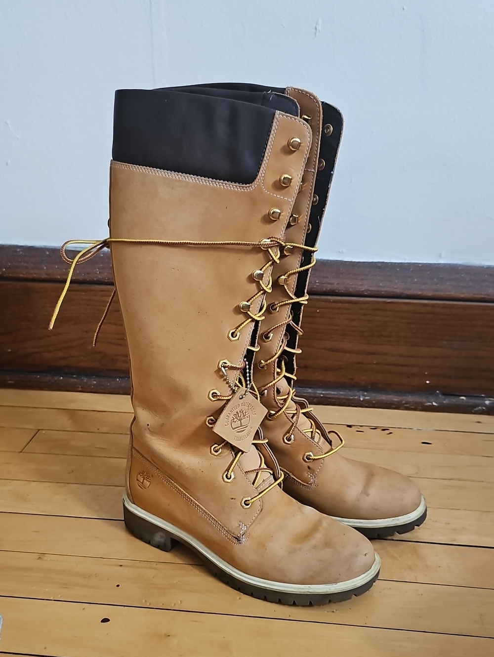 Womens Timberland 14" Wheat Nubuck Knee High Boots